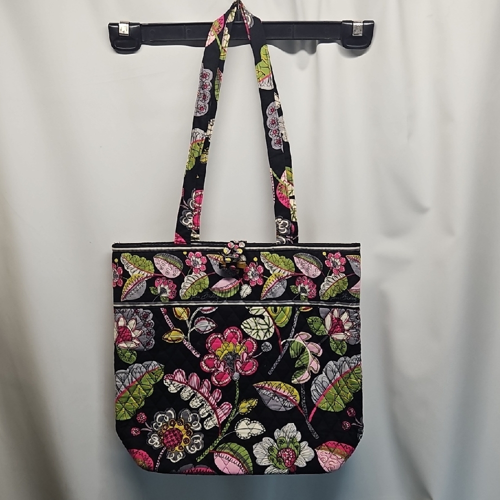 Vera Bradley 2014 RETIRED MOON BLOOMS Large Shoulder Bag Tote Purse